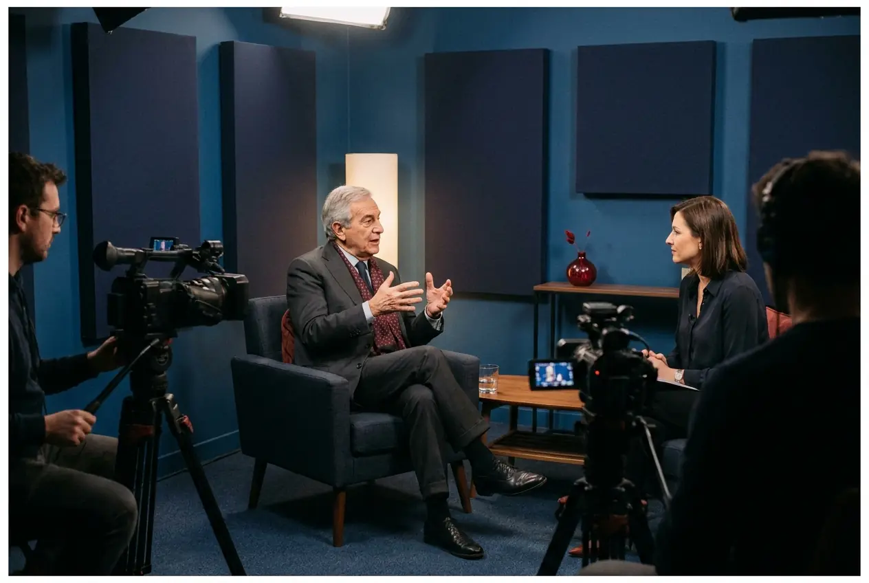 Intervista a un imprenditore nello studio di Digi Tube TV